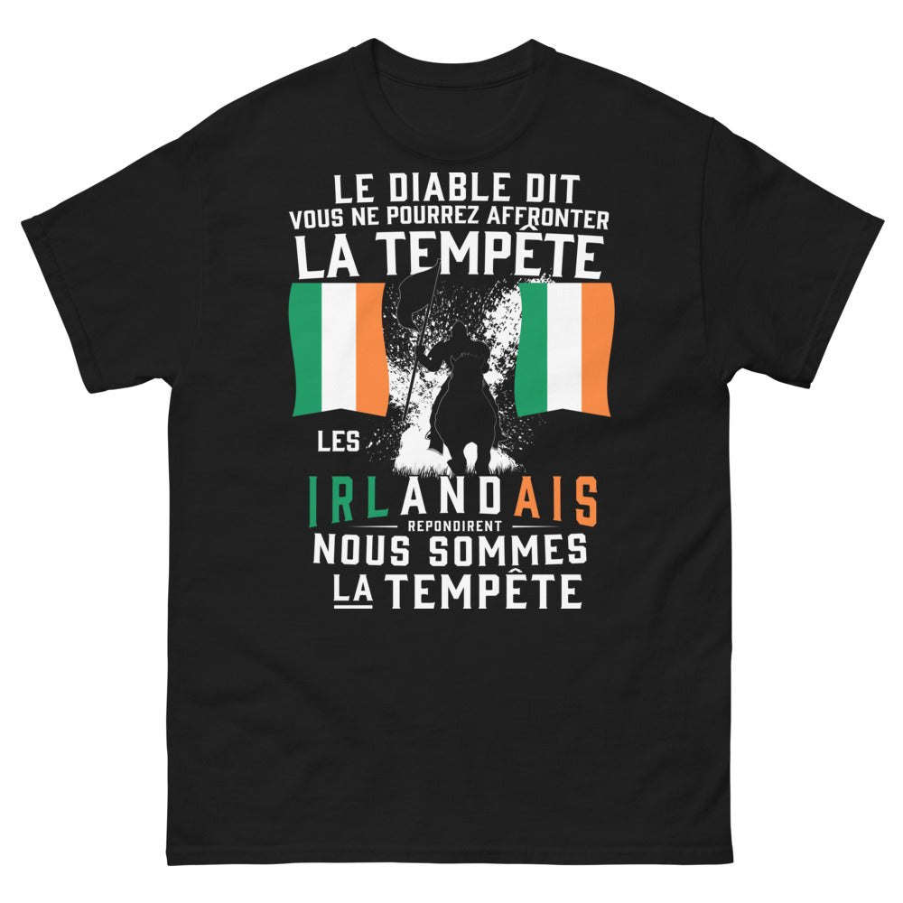 T-shirt Irlande Tempête noir - humour irlandais