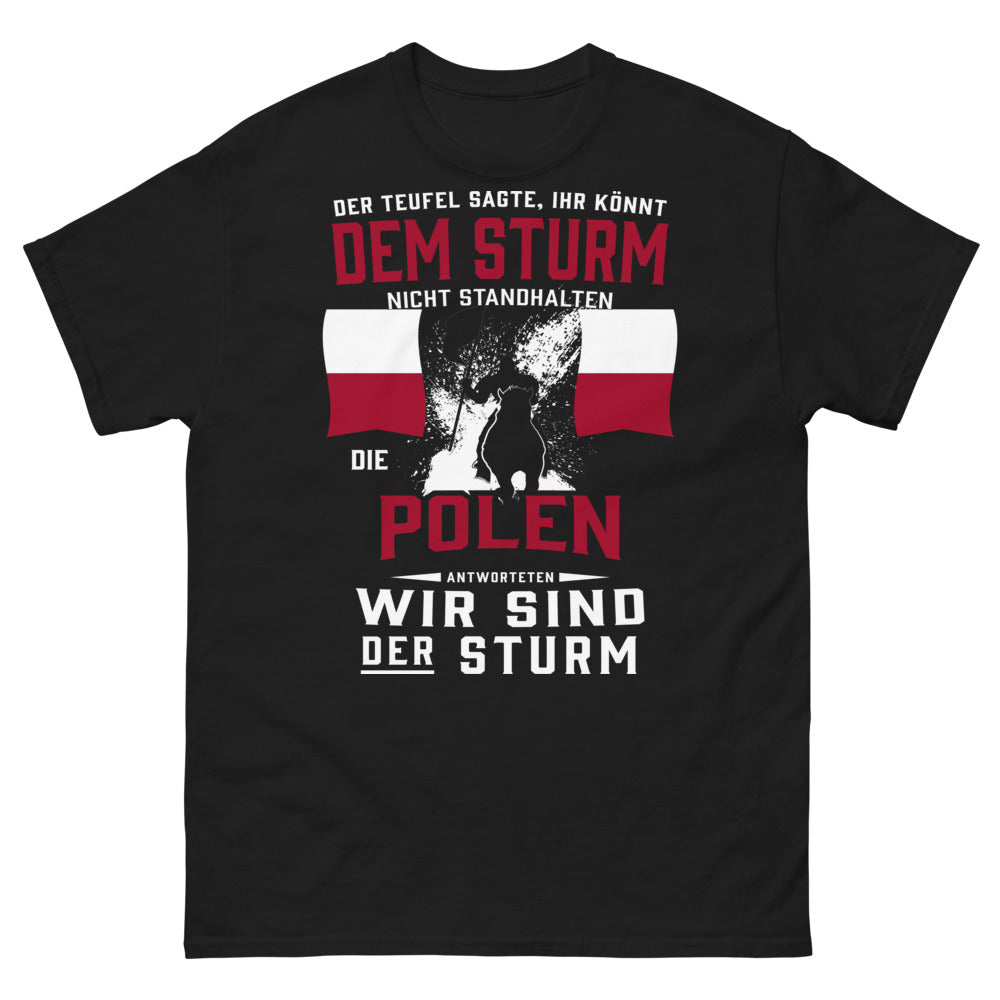 T-shirt Pologne noir face - Der Sturm design, fierté polonaise