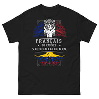 Thumbnail for T-shirt Français de racines vénézuéliennes noir - héritage franco-vénézuélien