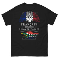 Thumbnail for T-shirt français de racines sud-africaines noir - double héritage affiché