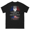 T-shirt Français d'origine américaine noir - humour double patrimoine