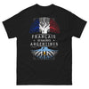 T-shirt français de racines argentines noir - fierté et humour