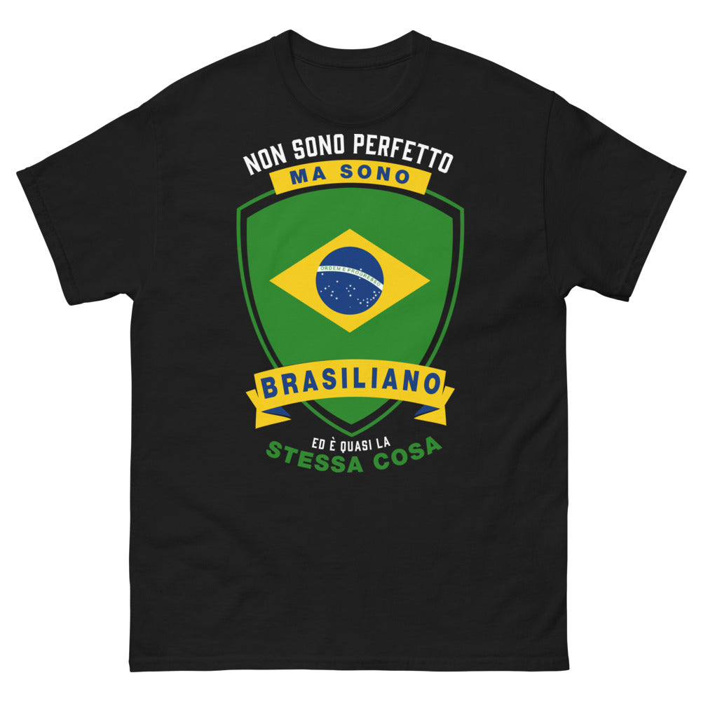 Maglietta Brasile nera - Non sono perfetto, ma sono brasiliano