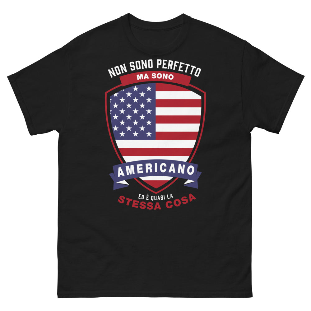 Maglietta Americano nera - doppia identità con humour