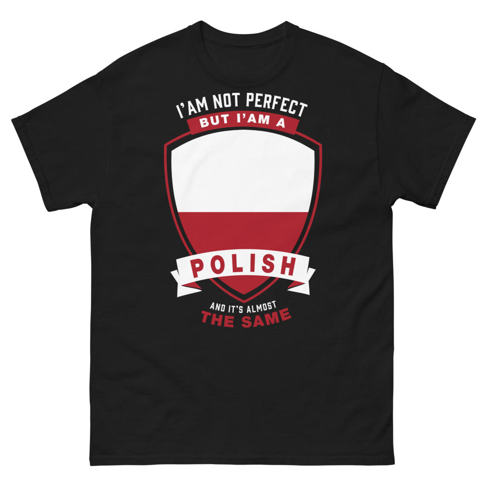 T-shirt Pologne noir - I'm not perfect but I'm a Polish