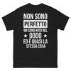 T-shirt Italie noir - Non sono perfetto ma sono nato nel 0000