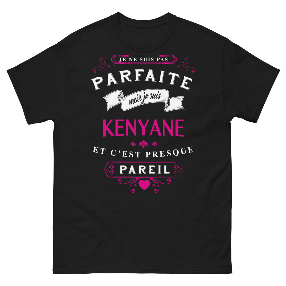 T-shirt kenyane noir - Je ne suis pas parfaite mais je suis kenyane