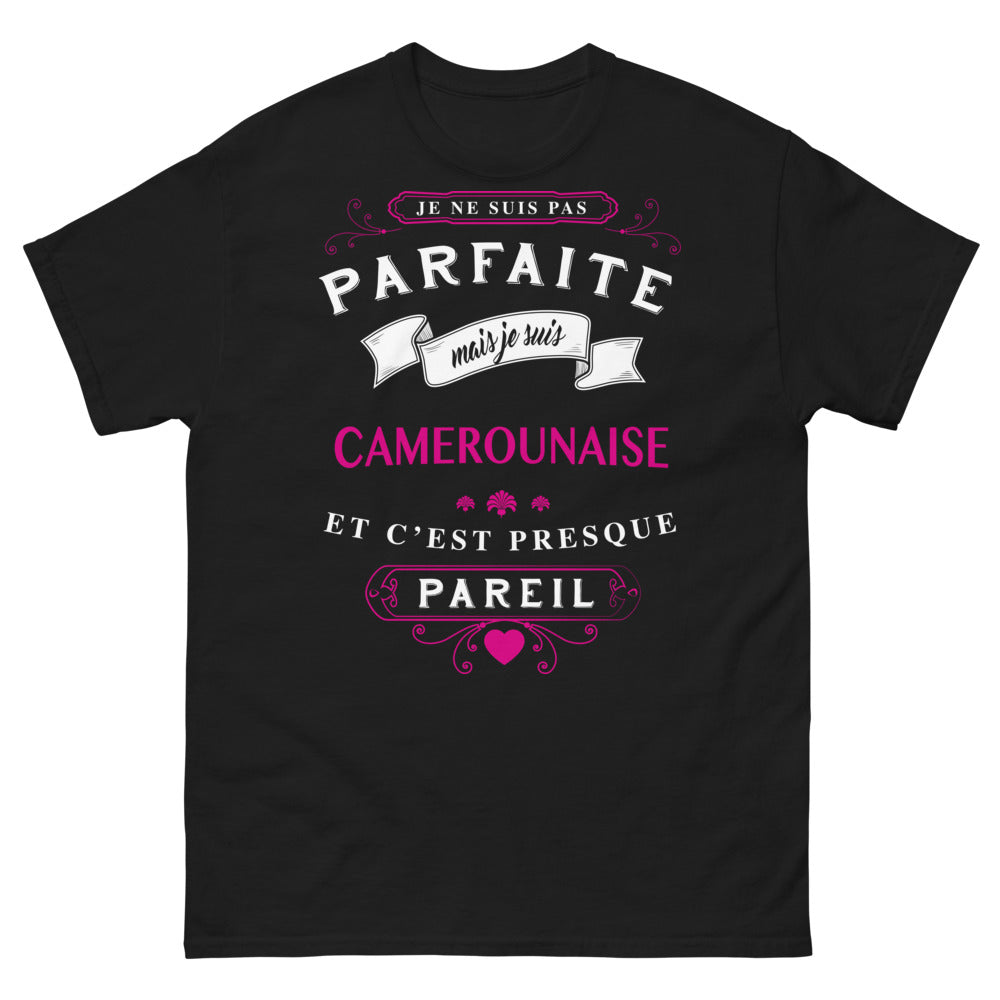 T-shirt Camerounaise noir - Je ne suis pas parfaite