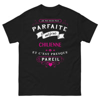 Thumbnail for T-shirt Chilienne noir - Presque parfaite mais fière