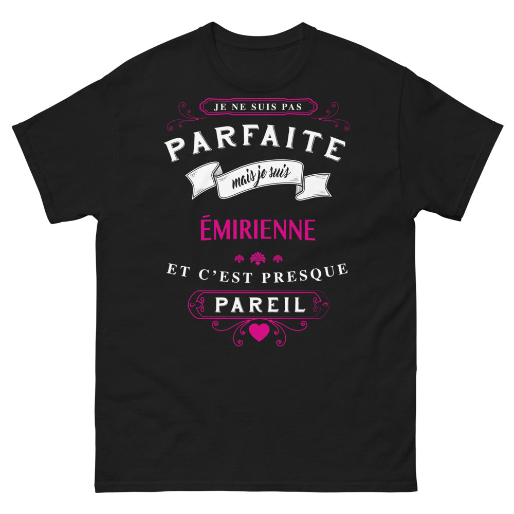 T-shirt émiriens noir face - je ne suis pas parfaite