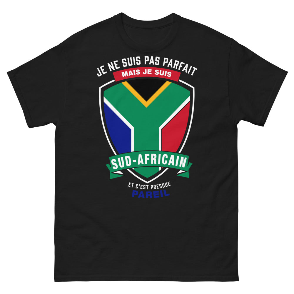 T-shirt sud-africain noir - autodérision et fierté