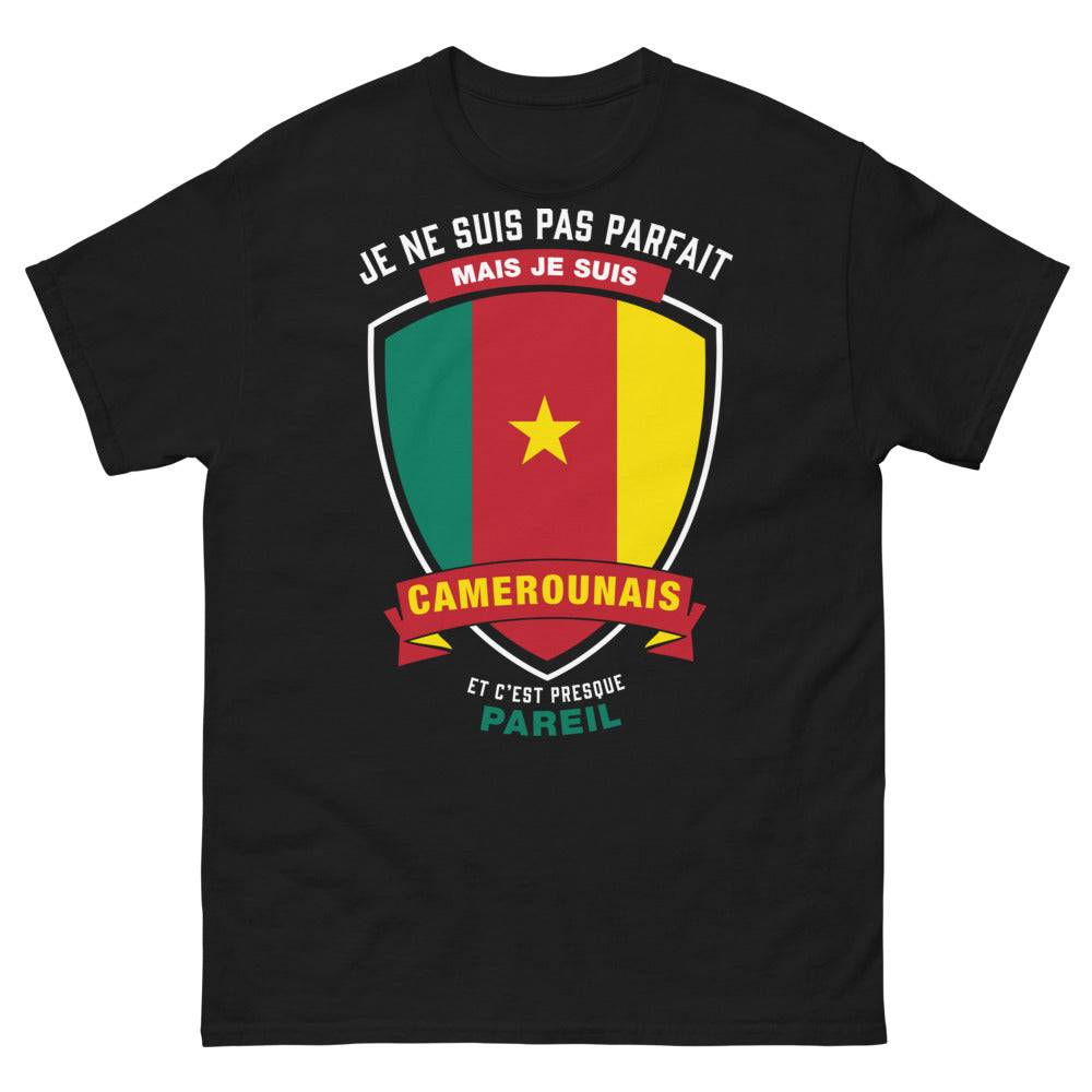 T-shirt Cameroun noir face - humour et fierté
