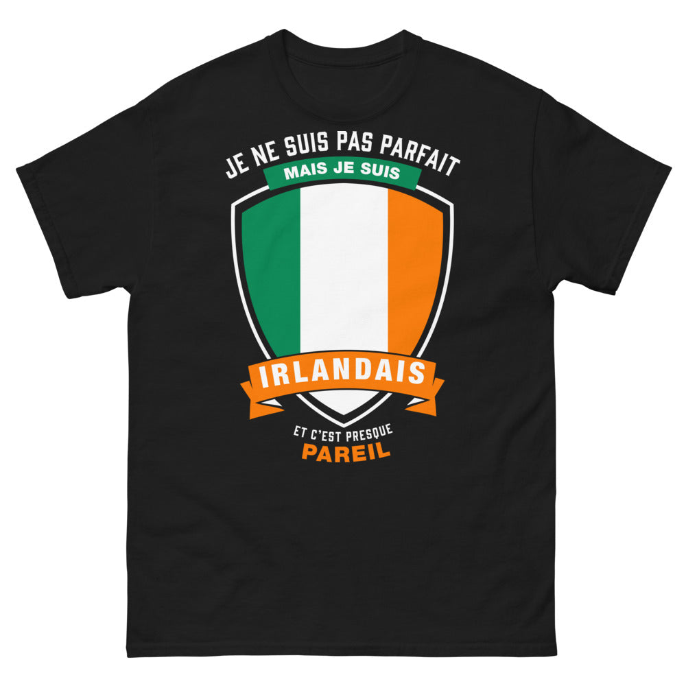 T-shirt Irlande noir - Je ne suis pas parfait mais irlandais