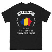 Thumbnail for T-shirt Roumanie noir - Là où mon histoire commence