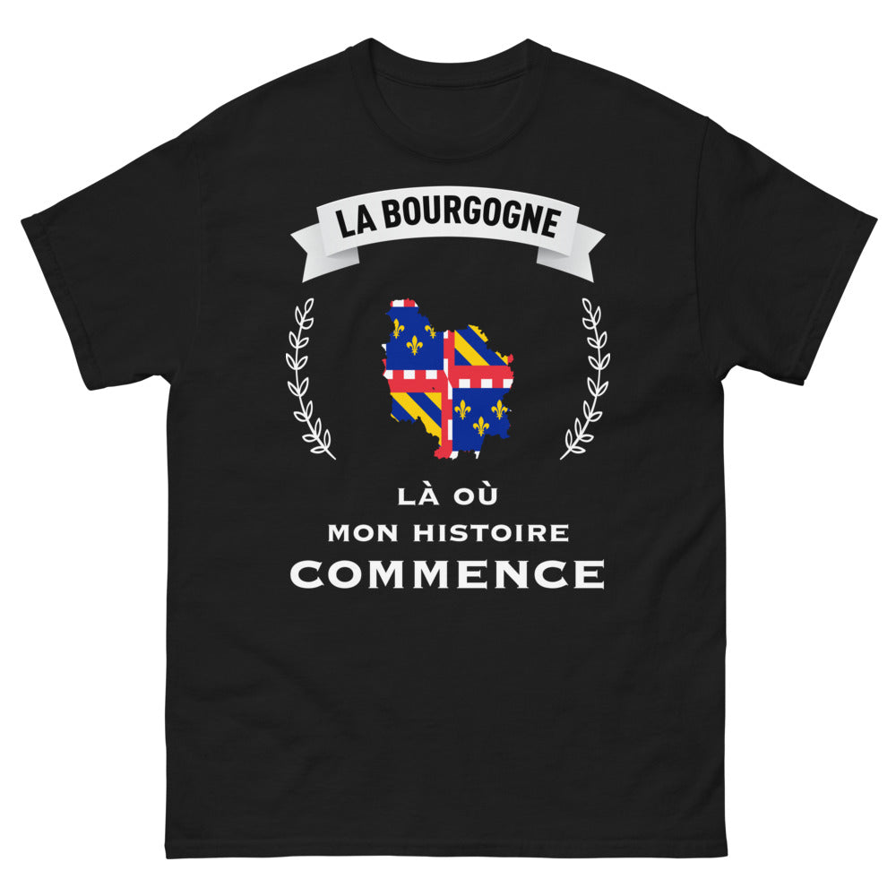 T-shirt Bourgogne noir - là où mon histoire commence