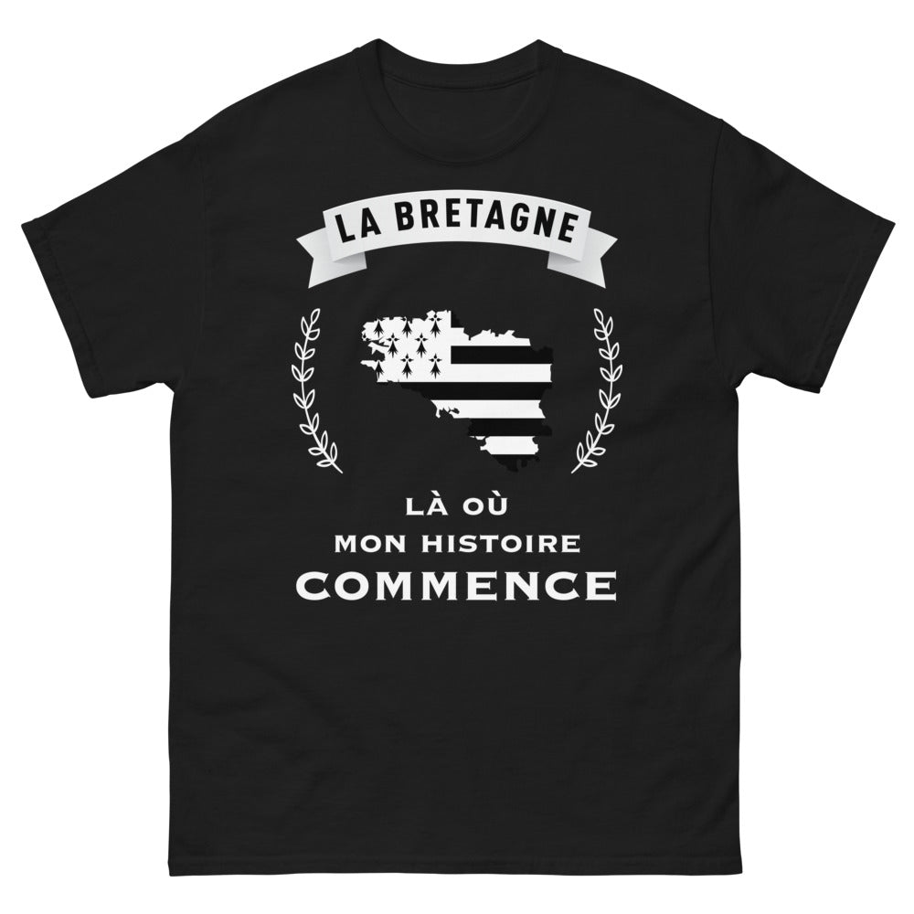 T-shirt Bretagne noir - mon histoire commence