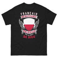 Thumbnail for T-shirt Français-Polonais noir - double origine, fierté et humour