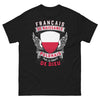T-shirt Français-Polonais noir - double origine, fierté et humour
