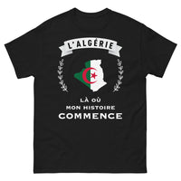 Thumbnail for T-shirt Algérie noir face - Là où mon histoire commence