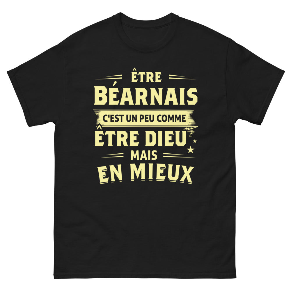 T-shirt Béarnais noir - être Béarnais, Dieu mais en mieux