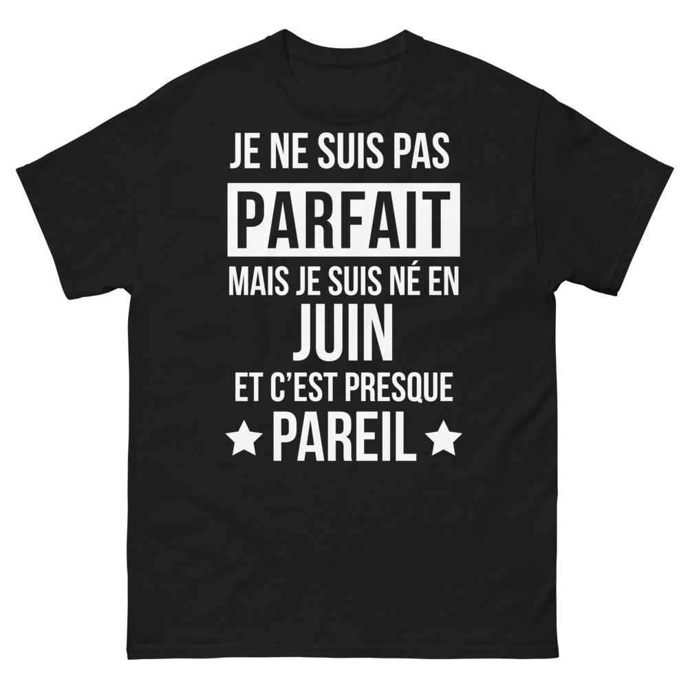 T-shirt né en juin noir - clin d'œil irrésistible