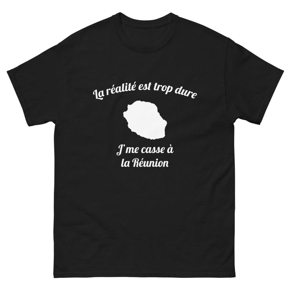T-shirt La Réunion noir - La réalité est trop dure