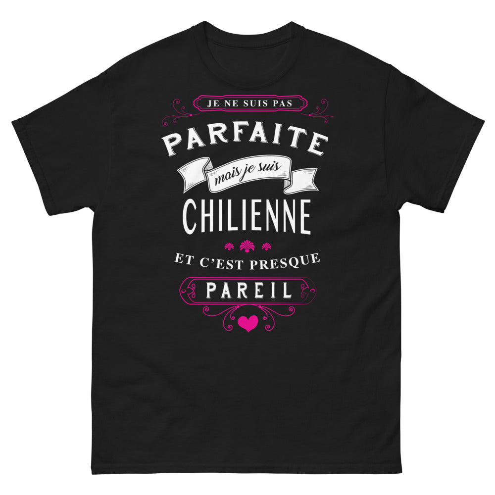 T-shirt Chilienne noir - je ne suis pas parfaite