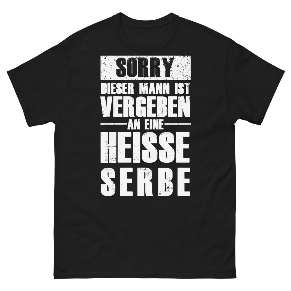 T-Shirt Serbien Schwarz - Entschuldigung, dieser Mann ist mit einer sexy Serbin verlobt