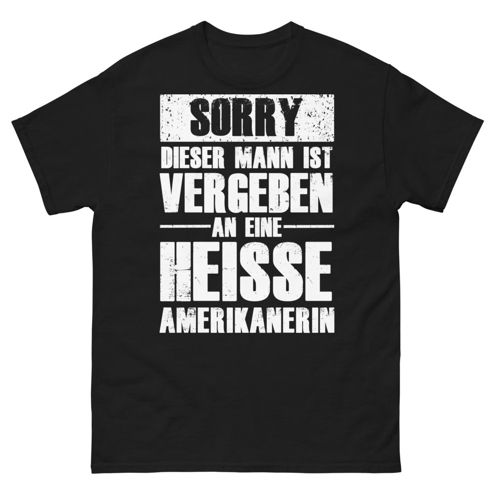 T-shirt Deutschland-Amerika schwarz vorne - Text auf Deutsch