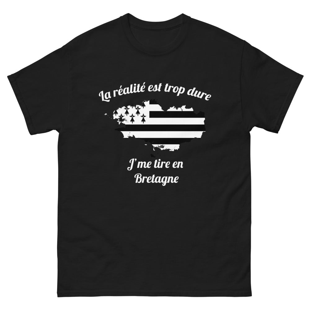 T-shirt Bretagne noir - La réalité est trop dure