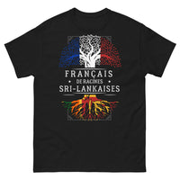 Thumbnail for T-shirt Racines françaises et sri-lankaises noir face - double héritage