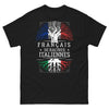 T-shirt Français de Racines Italiennes noir - humour franco-italien