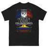 T-shirt français de racines colombiennes noir - double fierté et café