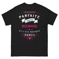 Thumbnail for T-shirt Roumaine noir face - humour et fierté
