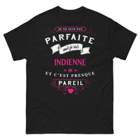 Thumbnail for T-shirt Indienne noir face - Je ne suis pas parfaite, mais je suis Indienne