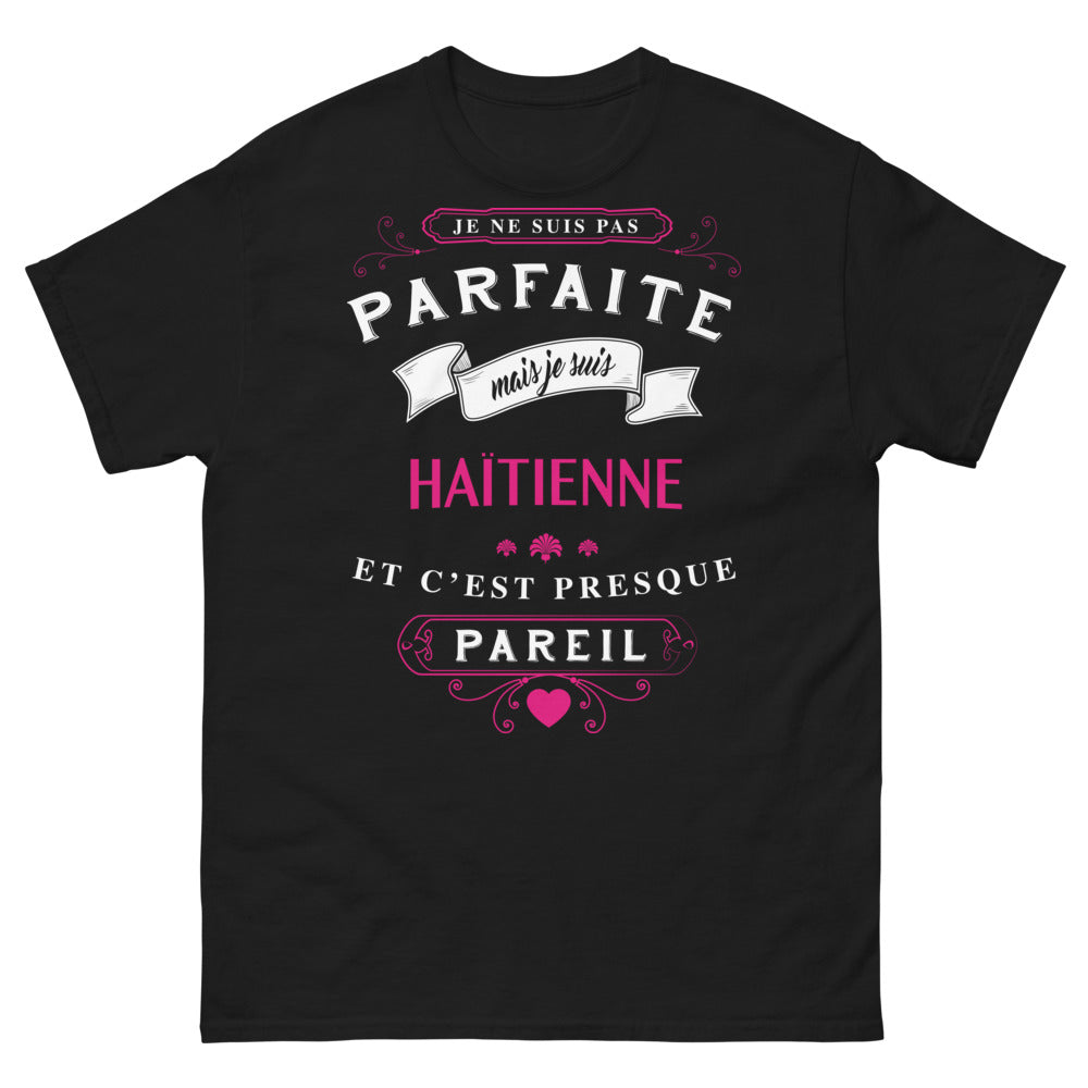 T-shirt Haïtienne noir face - Je ne suis pas parfaite