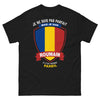 T-shirt Roumain noir - je suis Roumain et presque pareil