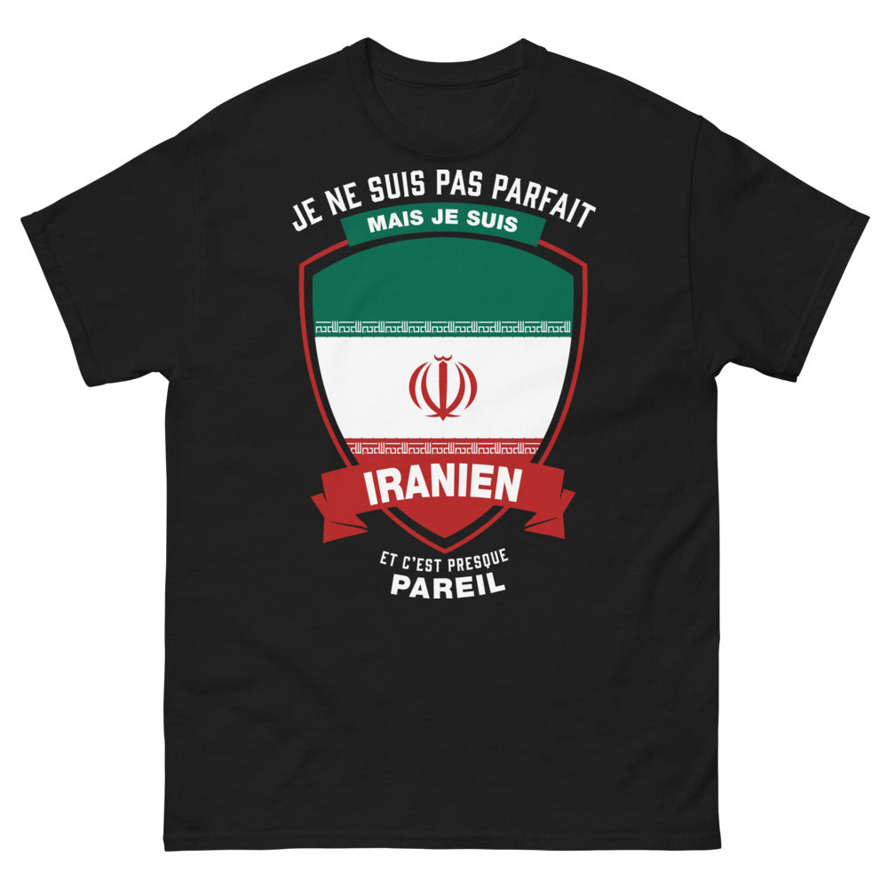 T-shirt iranien noir face - presque pareil
