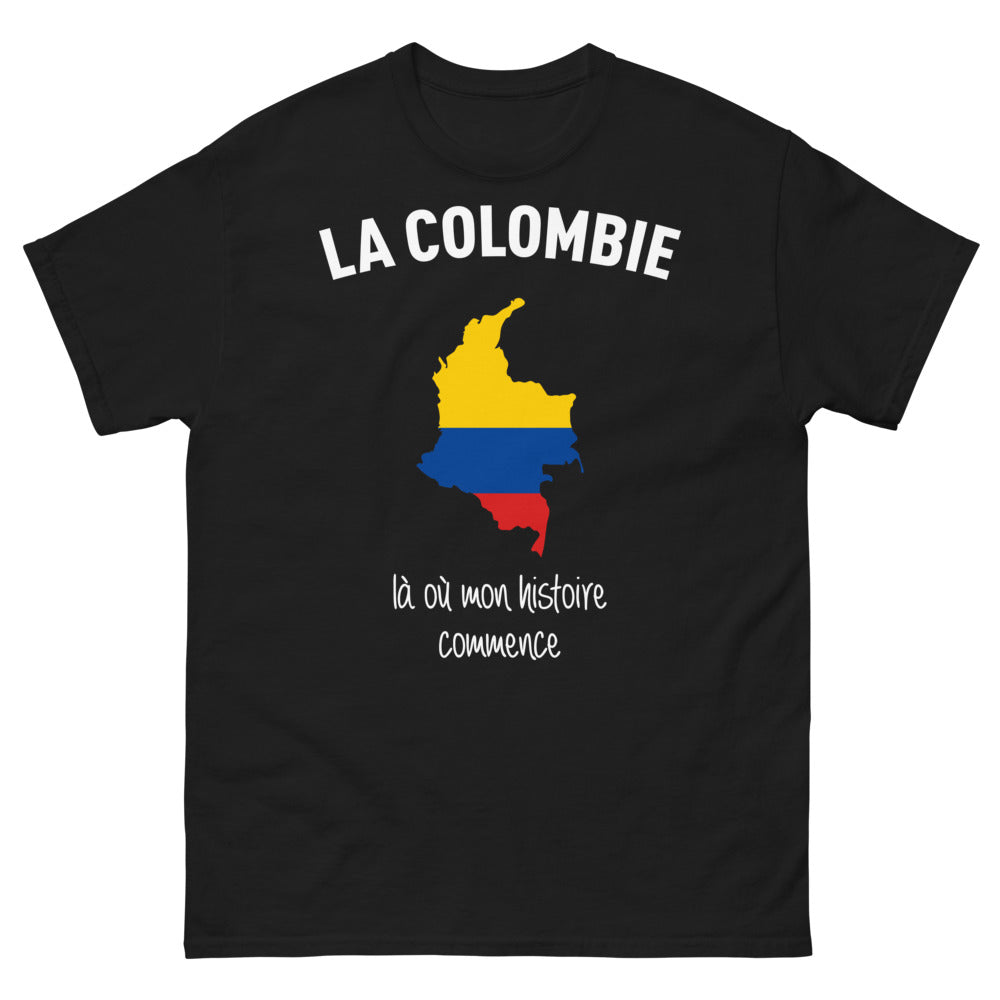 T-shirt Colombie noir - Là où mon histoire commence