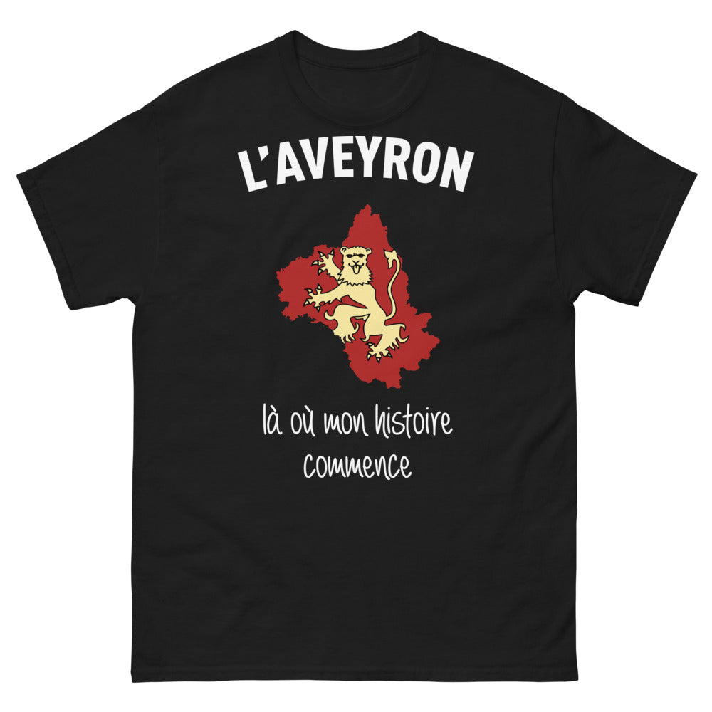 T-shirt Aveyron noir - Là où mon histoire commence