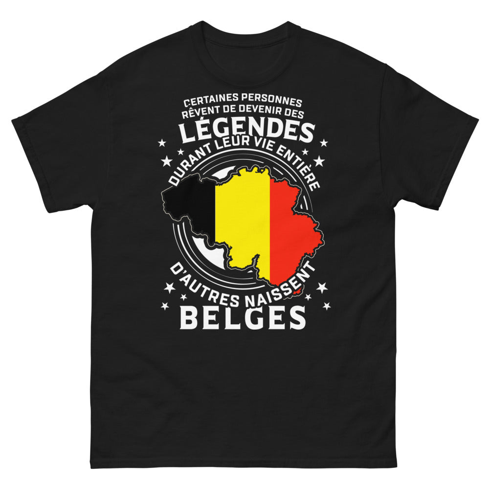 T-shirt Les Belges noir - nés pour être légendes