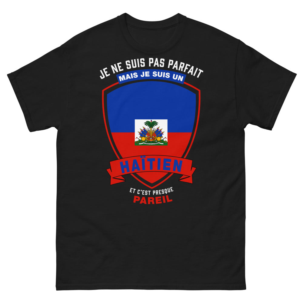 T-shirt Haïtien noir - Je ne suis pas parfait, mais Haïtien
