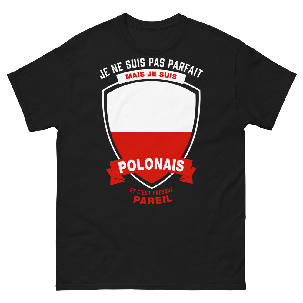 T-shirt Pologne noir - clin d'œil polonais amusant