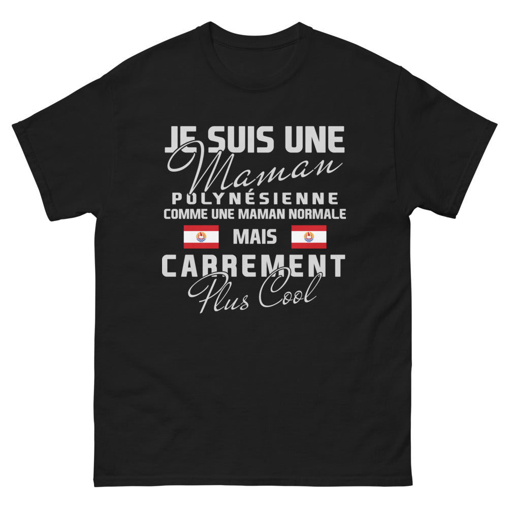 T-shirt Polynésie noir - maman polynésienne carrément cool