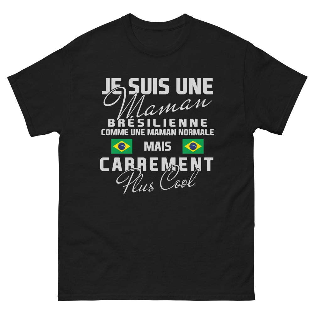 T-shirt Maman brésilienne noir - samba et quotidien