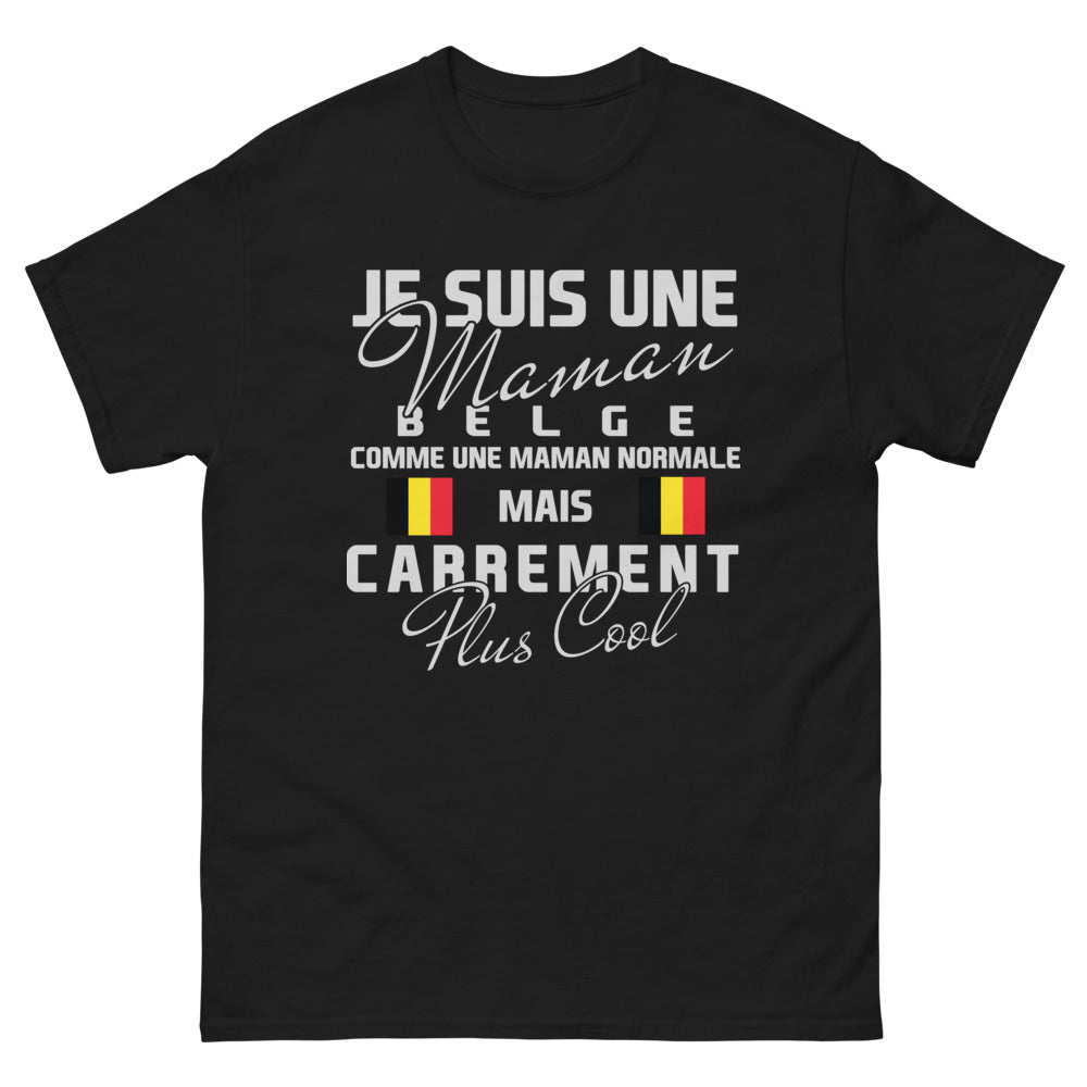 T-shirt Belgique noir - plus cool qu'une maman normale