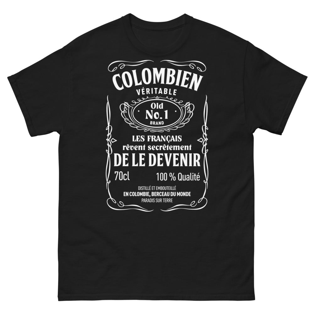 T-shirt Colombien noir - Old No.1 Brand, clin d'oeil rhum