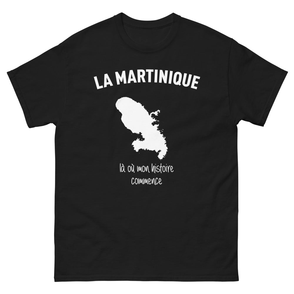 T-shirt Martinique noir face - là où mon histoire commence