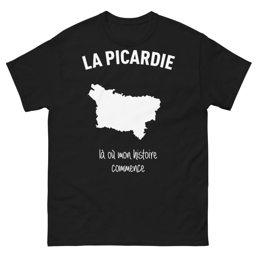 T-shirt Picardie noir - La Picardie, là où mon histoire commence