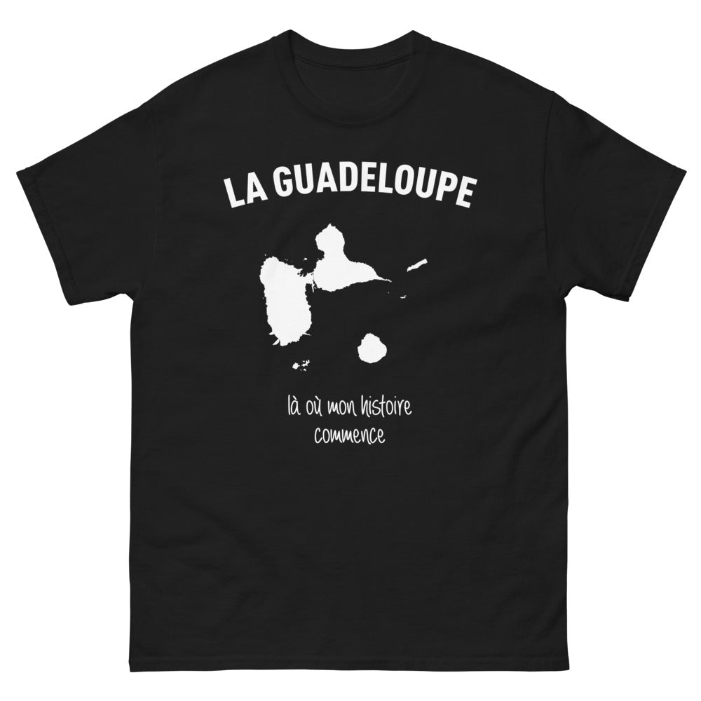 T-shirt Guadeloupe noir - Là où mon histoire commence